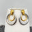 Two Tone 18K Gold Plated SS Hollow Round Post Earrings
