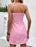 Miss Sparkling - Bow Spaghetti Strap Dress: M / Pink