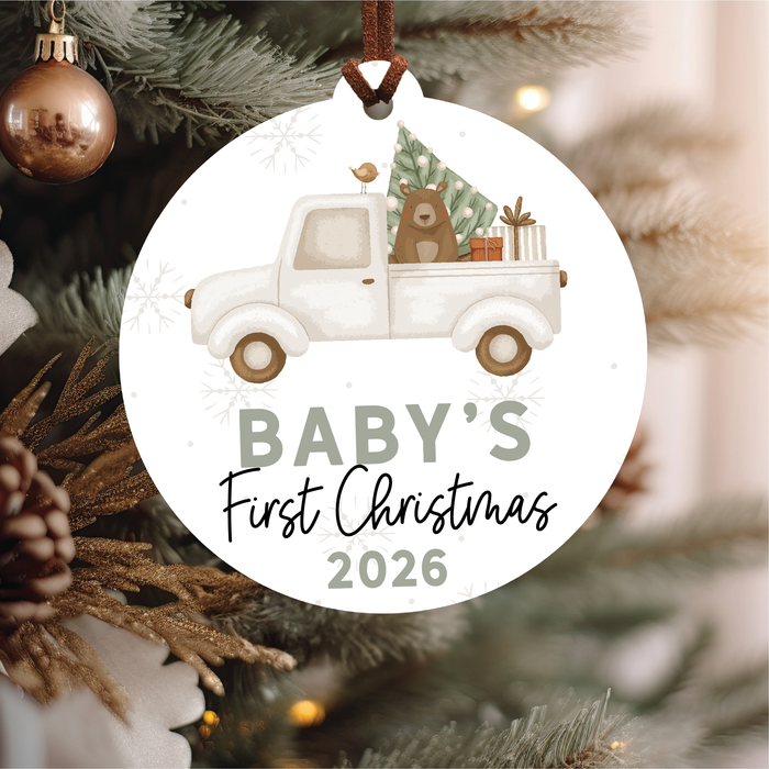 Baby's First Christmas Ornament 2026 | Cream Truck