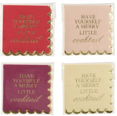 Merry Christmas Cocktail Napkins 12 Pack