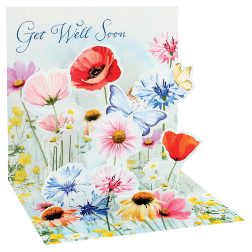 Get Well Soon Colorful Floral Mini Pop-up Card