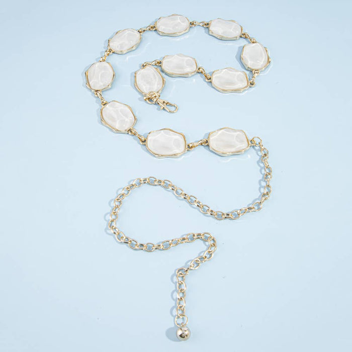 Tortoise Cabochon Gold Chain Belt