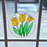 Hand-painted Tulip Acrylic Suncatcher, 5” Floral Window deco