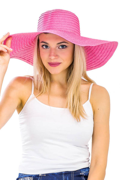 Thin Light-Weight Floppy Straw Beach Sun Hat