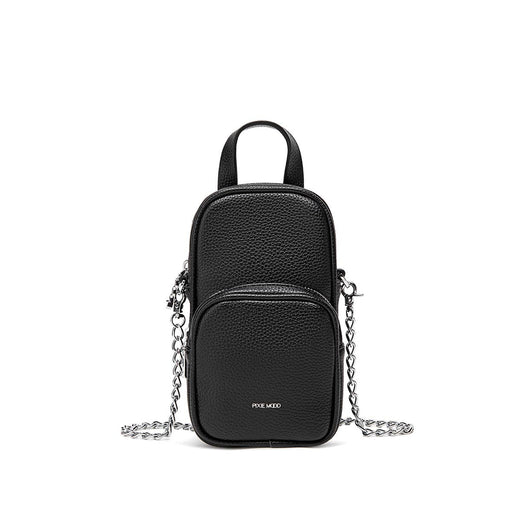 Cassandra - Recycled Vegan Phone Crossbody - Black Pebbled