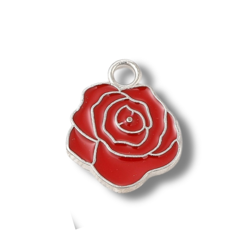 Rose Silver Charm