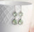 Light Green Glass Dangle Earrings | Two Jewel Teardrop