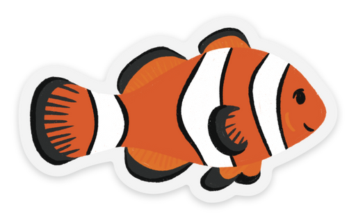 Clear Clownfish Sticker 2.8×1.64in