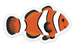 Clear Clownfish Sticker 2.8×1.64in