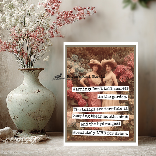 Greeting Card. Vintage. Don't Tell Secrets In The Garden 2