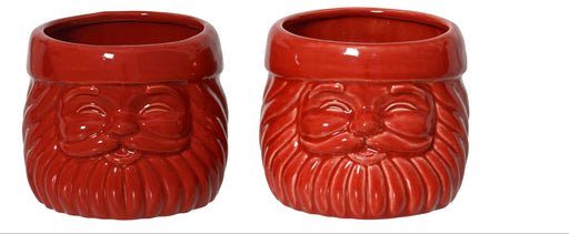 Pot Santa Face Red Large