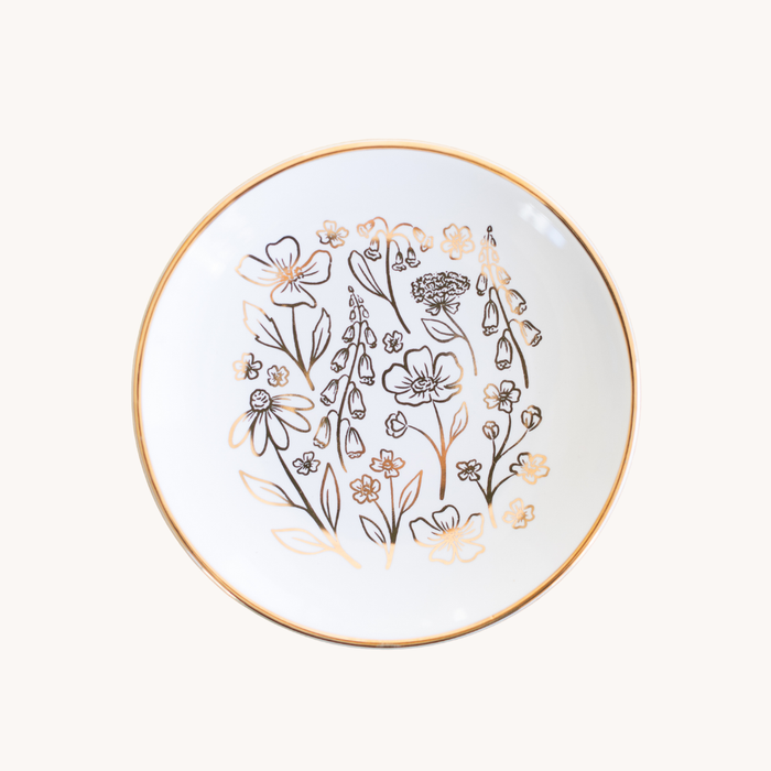 Pressed Floral Circular Trinket Dish