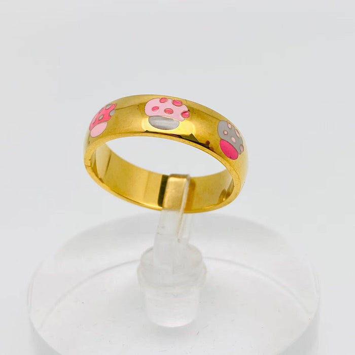 "Fuck You" Colored Enamel 18K Gold Plated Ring - FGS