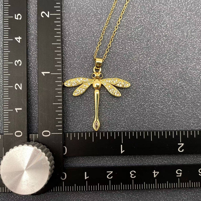 Dragonfly Charm Gold-plated Necklace