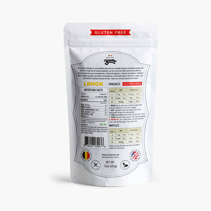 Belgian Pancake-Waffle Breakfast Mix–Lemon-GLUTEN FREE