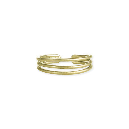 Gold 3 Band Adjustable Toe Ring