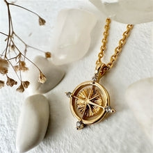 "Cardinal" Tiny Compass Charm Necklace