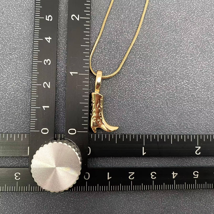 WJ - Western cowgirl Boots Charm Pendant Necklace