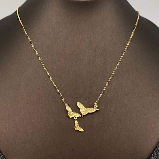 Butterfly Swarm Charm 18K Gold-plated Necklace