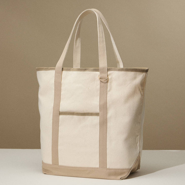 Ecofriendly Cotton Canvas Carry Tote with Charm Holder
