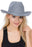 Plain Faux Felt Cowboy Wide Brim Hat