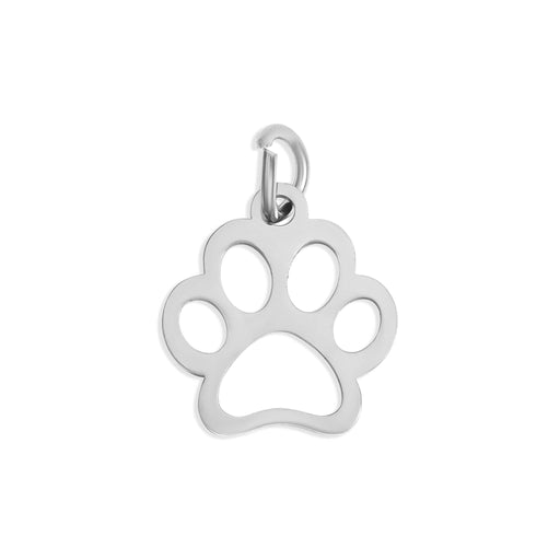 18K Gold PVD Stainless Steel Paw Print Charm