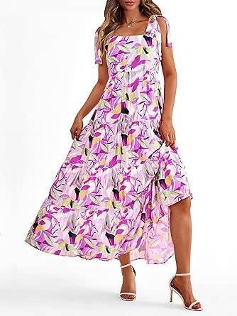 Striped and Floral Sleeveless Maxi Dress
