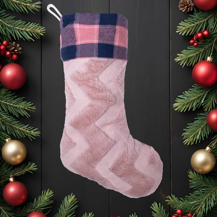 Pink Plaid Christmas Stockings