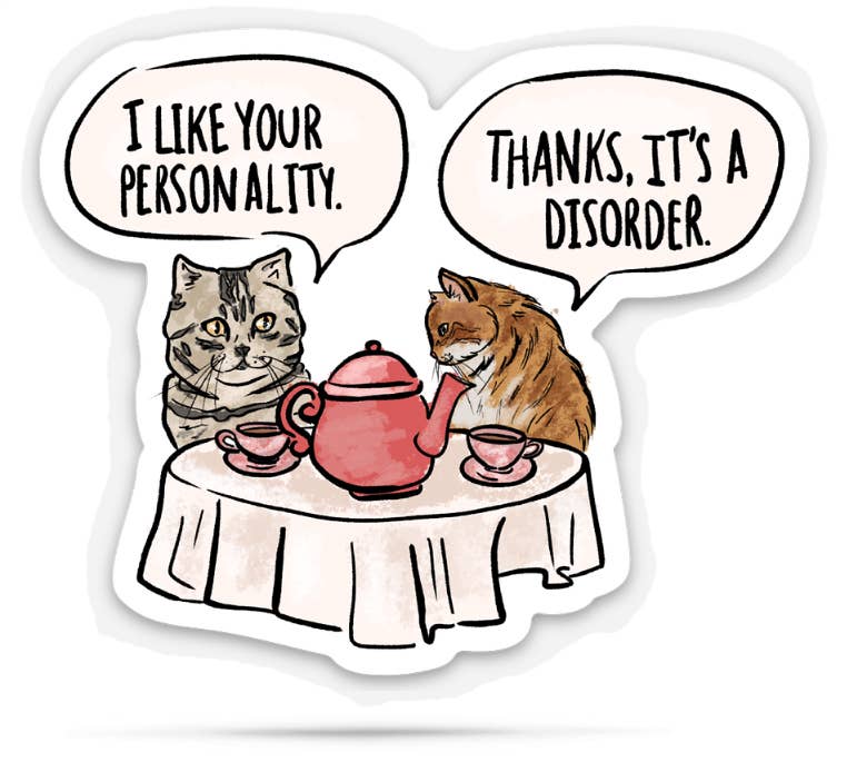 Personality Disorder | Funny Cat stickers | Hand Drawn