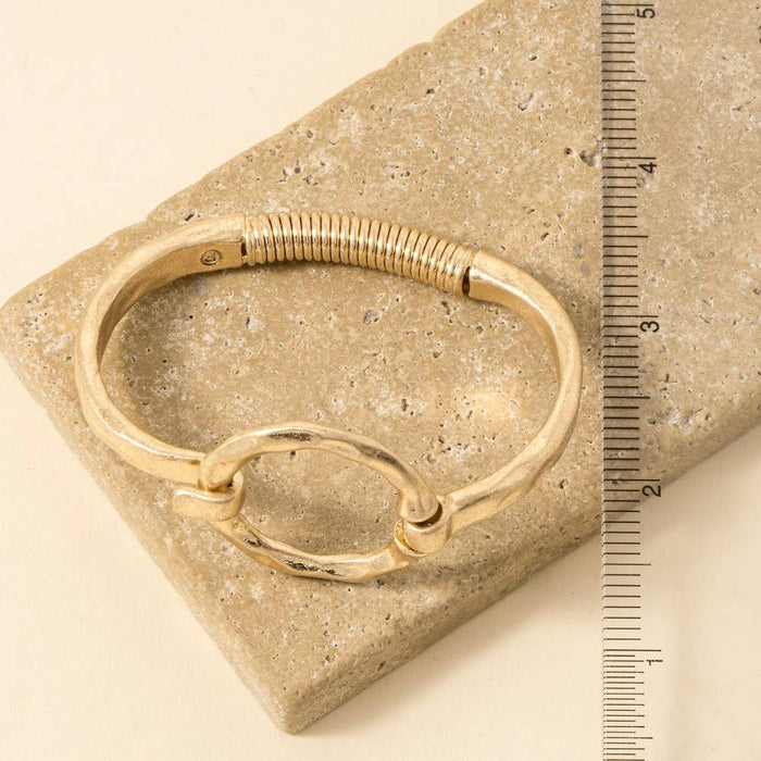 Hammered Circle Bangle Bracelet