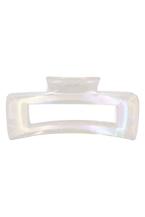 Pearlescent Glossed Clear Block Hair Claw