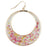 Pink Posy Dried Flower Circle Earrings