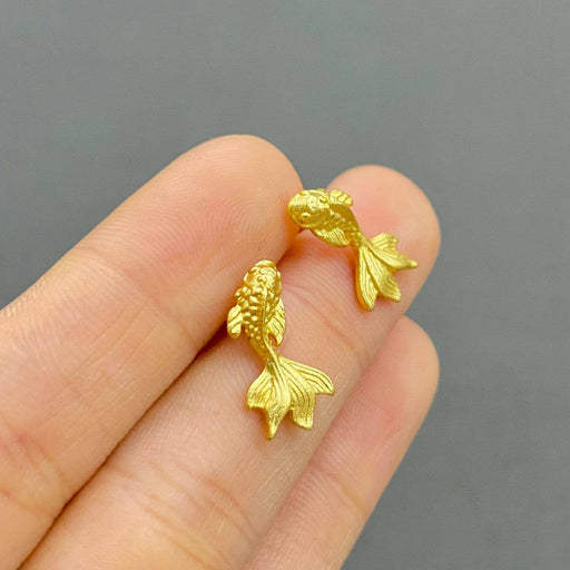 14K Gold Plated Goldfish Ear Studs