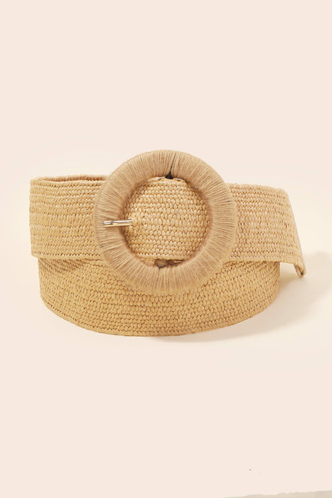 Round Buckle Braided Belt