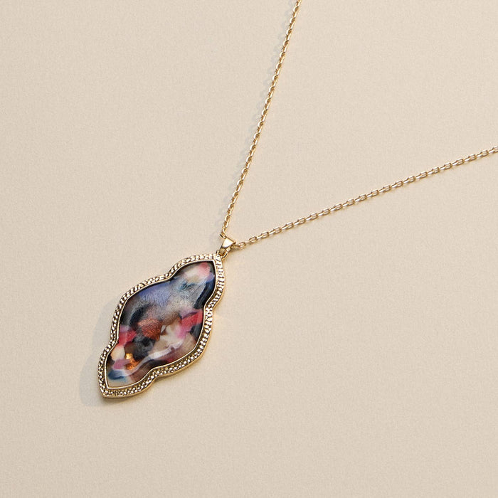 Iridescent Cloud-Shaped Pendant Necklace