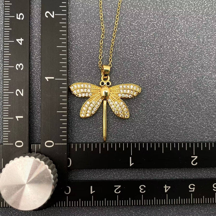 Dragonfly Charm Gold-plated Necklace