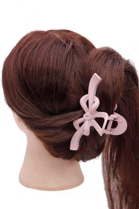 Bow Ribbon Matte Neutral Y2K Fashion Hair Claw