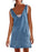 Denim scoop neck overall dress