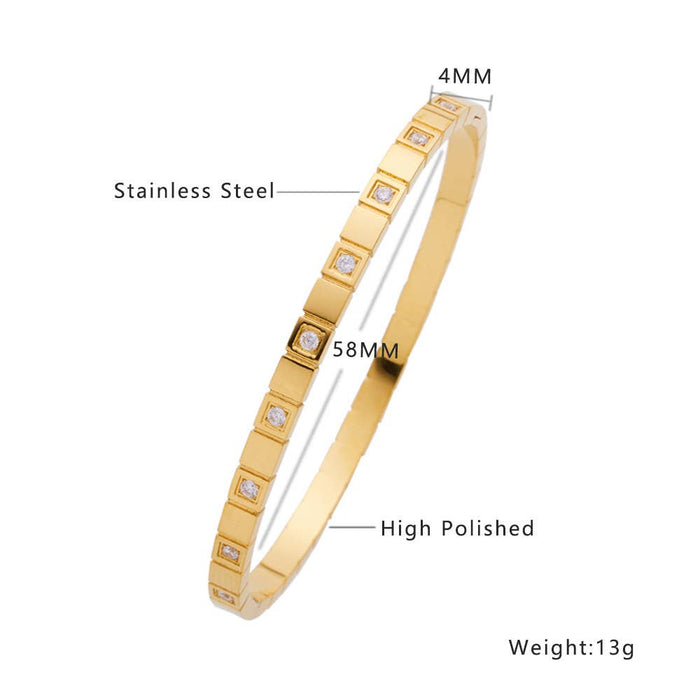 Multi Style 18K Gold Plated Stainless Steel Cuff Bangles-FGS