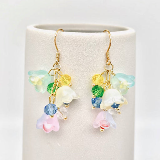 Glazed Flowers Dangle Earrings