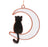 Cat Sitting on Cresent Moon Suncatcher
