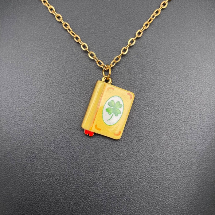 Enamel Book 18K Golden S.Steel Necklace