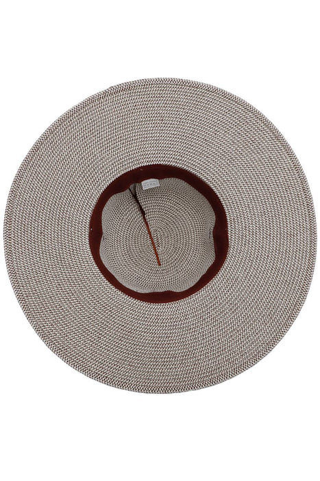 Mixed Grain Straw Satin Ribbon Wide Floppy Sun Hat