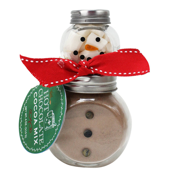 2 Stack Glass Jar - Snowman Cocoa Set