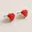 Druzy Heart Stud Earrings in Gold Trim