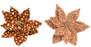 Poinsettia on Clip Amber with Polka Dots Faux Fur