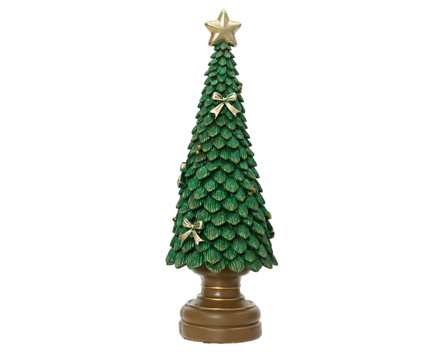 Tree with Bows & Star Green 36 cm