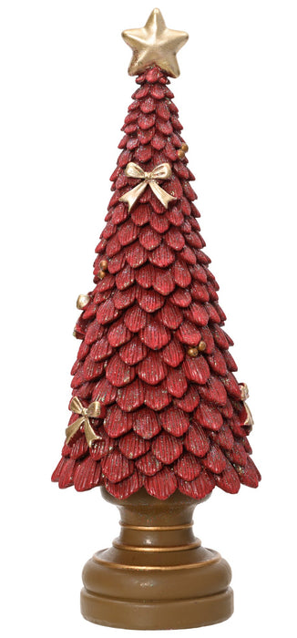 Tree Red with Star and Bows 36 cm