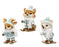 Animals Skiing in Blue & White Outfits 21.5 cm
