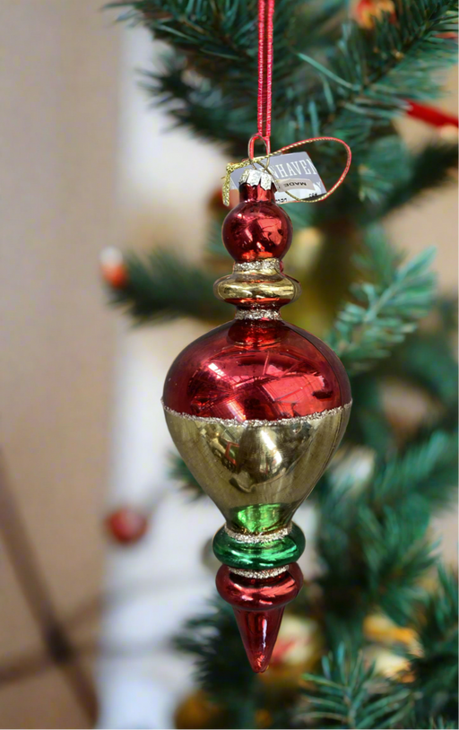 Orn. Gold/Red/Green Finial